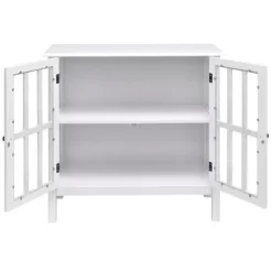 Costway 31'' Storage Buffet Cabinet Glass Door Sideboard Console Table Server Display White -Cozy Living Deals Store GUEST 1a9a9fea ffff 4048 9460 19b2d48f1999