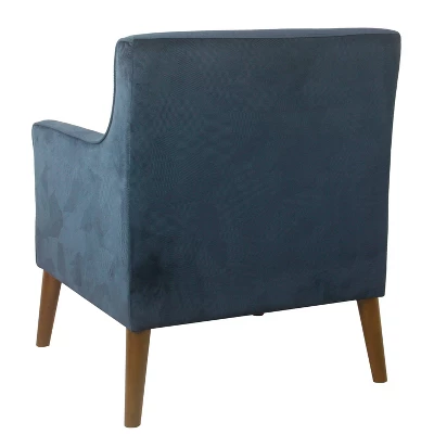 Davis Mid-Century Accent Chair Navy Velvet - HomePop 3 Davis Mid-Century Accent Chair Navy Velvet - HomePop - Image 3