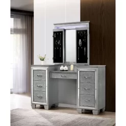 2pc Mallery Vanity Set With Stool Silver - HOMES: Inside + Out 12 2pc Mallery Vanity Set With Stool Silver - HOMES: Inside + Out -Cozy Living Deals Store GUEST 1af5d629 35a0 4166 ab10 2cae923ea79b