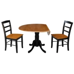 Set Of 3 42" Dual Table With 2 Madrid Chairs Dining Sets Black/Red - International Concepts -Cozy Living Deals Store GUEST 1b3aa322 6f6d 4783 9fcc af0e0a08c195