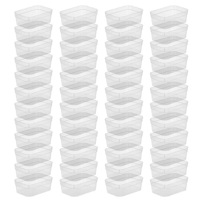Sterilite Medium Storage Tray Containers With Sturdy Banded Rim And Textured Bottom For Desktop And Drawer Household Organization, Clear, 48 Pack 1 Sterilite Medium Storage Tray Containers With Sturdy Banded Rim And Textured Bottom For Desktop And Drawer Household Organization, Clear, 48 Pack