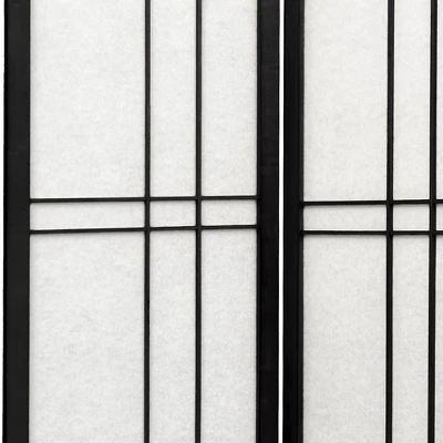 6 Ft. Tall Eudes Shoji Screen - Black (3 Panels) 2 6 Ft. Tall Eudes Shoji Screen - Black (3 Panels) - Image 2