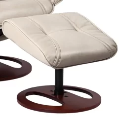 BenchMaster Newport Taupe Faux Leather Recliner Chair Modern Armchair Ottoman Footrest Ergonomic Manual Reclining Swivel For Bedroom Living Room Home -Cozy Living Deals Store GUEST 1be2bf4c 973e 43fe 91a3 94ce10f39ba3