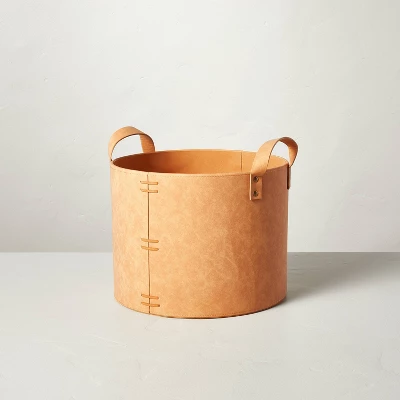 Faux Leather Storage Bin Camel Brown - Hearth & Hand™ With Magnolia 5 Faux Leather Storage Bin Camel Brown - Hearth & Hand™ With Magnolia - Image 5