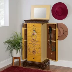 Beatrice Antique Parchment Hand Painted Jewelry Armoire - Powell Company -Cozy Living Deals Store GUEST 1c0f35c0 dd81 4c43 99d7 e7ef1c3bd09e