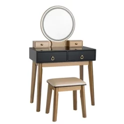 Costway Vanity Makeup Table Touch Screen 3 Lighting Modes Dressing Table Set BlackNavy Blue 19 Costway Vanity Makeup Table Touch Screen 3 Lighting Modes Dressing Table Set BlackNavy Blue -Cozy Living Deals Store GUEST 1c5e0d70 9150 4a68 8823 227d2479b127
