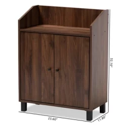 Rossin Walnut Finished 2 Door Wood Entryway Shoe Storage Cabinet With Open Shelf Brown - Baxton Studio -Cozy Living Deals Store GUEST 1c837b0a e058 4120 bce7 ae771fd5859a