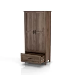 Nurembo 1 Drawer Wardrobe Closet Distressed Walnut - HOMES: Inside + Out -Cozy Living Deals Store GUEST 1cffac1b 4d43 4246 ba00 dcd7f34704bd