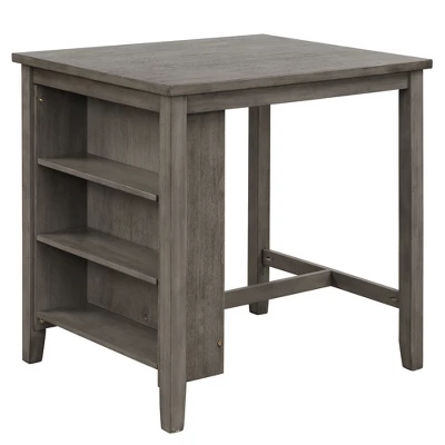 3-Piece Counter Height Dining Table Set With Storage Shelf And Padded Stools-ModernLuxe 4 3-Piece Counter Height Dining Table Set With Storage Shelf And Padded Stools-ModernLuxe - Image 4