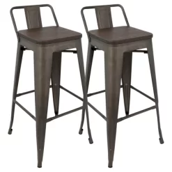 Set Of 2 30" Oregon Industrial Low Back Barstools - LumiSource -Cozy Living Deals Store GUEST 1d79c9d6 8088 459c b7ea a79bd75890df