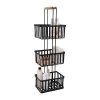 3 Tier Metal Spa Tower With Bamboo Handles Black - Simplify