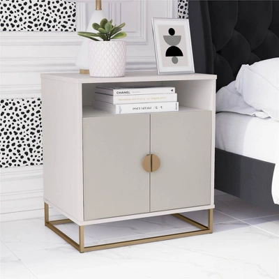 Kelly Accent Cabinet White/Taupe - Paris Hilton X The Novogratz 2 Kelly Accent Cabinet White/Taupe - Paris Hilton X The Novogratz - Image 2
