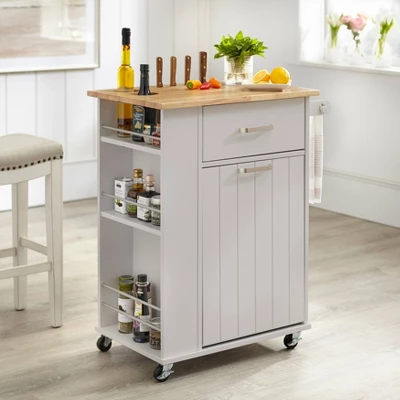 Lima Kitchen Cart Gray - Buylateral 1 Lima Kitchen Cart Gray - Buylateral