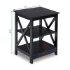 Costway 3-Tier Nightstand End Table Storage Display Shelf Living Room Furniture Black