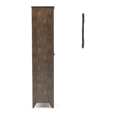 2pc Doney Armoire And Led Mirror Set Reclaimed Oak - MiBasics 3 2pc Doney Armoire And Led Mirror Set Reclaimed Oak - MiBasics - Image 3