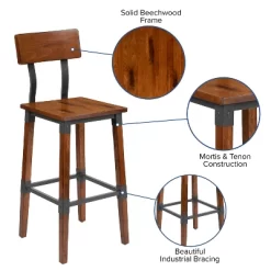 Emma And Oliver 4 Pack Commercial Grade Rustic Walnut Industrial Style Wood Dining Barstool 16 Emma And Oliver 4 Pack Commercial Grade Rustic Walnut Industrial Style Wood Dining Barstool -Cozy Living Deals Store GUEST 1f197af5 1324 4ed4 9385 aa3e8fcff2f2