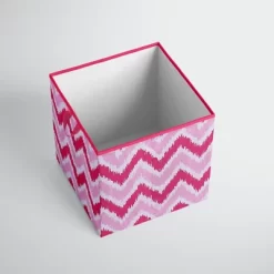 Bacati - MixNMatch Pink Zigzag Storage Box Small