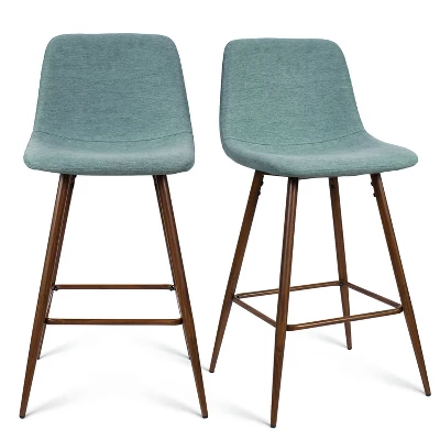 26" Bingo Walnut Leg With Upholstered Counter Height Stool (Set Of 2 )-Maison Boucle 9 26" Bingo Walnut Leg With Upholstered Counter Height Stool (Set Of 2 )-Maison Boucle - Image 9