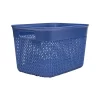 Life Story 16 Quart Lightweight Heavy Duty Woven Trendy Storage Organizer Holder Bin Basket W/ Built In Handles For Household Storage, Blue (12 Pack)