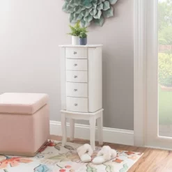 Makenzie Jewelry Armoire White - Powell Company -Cozy Living Deals Store GUEST 1fec7a28 675f 4f2a aae8 5d4def05127f