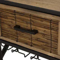 Boster Boho Industrial 8 Bottle Wine Rack Console Table With Storage Natural/Black - Christopher Knight Home -Cozy Living Deals Store GUEST 2015cf11 632f 43b8 bdc7 2690997c9917