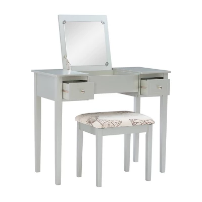 Butterfly Vanity And Stool - Linon 3 Butterfly Vanity And Stool - Linon - Image 3