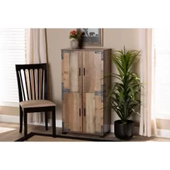 4 Door Cyrille Wood Shoe Cabinet Brown - Baxton Studio -Cozy Living Deals Store GUEST 20c29cb9 d15a 4b26 8801 8e990f1a1fc8