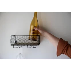 Two Bottle Black Wire Metal Wall Mount Wine Rack - Foreside Home & Garden -Cozy Living Deals Store GUEST 211384f2 25e1 4e65 a68a 5353efdaa9e9