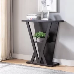 Nebra 3 Shelf Console Table Espresso - HOMES: Inside + Out