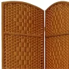7 Ft. Tall Diamond Weave Room Divider - Dark Beige (4 Panels)