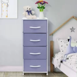 Sorbus Nightstand With Drawers For Home Bedroom Etc Purple