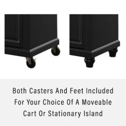 Cambridge Wood Top Portable Kitchen Island/Cart Black/Natural - Crosley -Cozy Living Deals Store GUEST 21dfc211 1d10 49e2 b952 0fd563e5c0e5