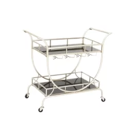 Modern 2 Tier Cart Silver - Olivia & May 13 Modern 2 Tier Cart Silver - Olivia & May -Cozy Living Deals Store GUEST 22195af1 ccc2 4c6e 9f1d 72899063721f