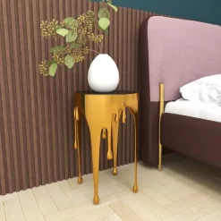 Contemporary Aluminum Melting Accent Table - Olivia & May -Cozy Living Deals Store GUEST 2244df20 c899 4cd2 8932 9d7490f155ad