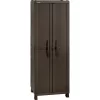 Resin Rattan Wardrobe Cabinet Brown - Inval