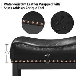Yaheetech 26"H Bar Stools Faux Leather Counter Height Stools With Nailhead Trims Set Of 2, Black 11 Yaheetech 26"H Bar Stools Faux Leather Counter Height Stools With Nailhead Trims Set Of 2, Black -Cozy Living Deals Store GUEST 227f5d1d 6ade 4323 a126 500b2707598f