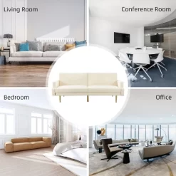 Lanna 76"Wide Vegan Leather Modern Style Convertible Futon Sofa Bed For Living Room Guest Bedroom | ARTFUL LIVING DESIGN -Cozy Living Deals Store GUEST 22b210fb b3f2 4b5d 94bb 01e6aa4fff94