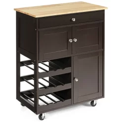 Costway Rolling Kitchen Island Serving Cart Storage Cabinet W/ Wine Rack -Cozy Living Deals Store GUEST 230f122c 40bc 4f22 8134 1ae21e87e307