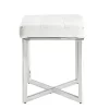 Julia Vanity Bench White/Chrome - Carolina Chair & Table