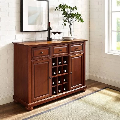 Alexandria Sideboard Cabinet With Wine Storage Cherry - Crosley 2 Alexandria Sideboard Cabinet With Wine Storage Cherry - Crosley - Image 2