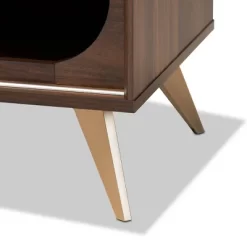Dena Wood And Gold TV Stand For TVs Up To 60" Walnut - Baxton Studio -Cozy Living Deals Store GUEST 2382858c 04c5 427c 9129 5574fc72470b