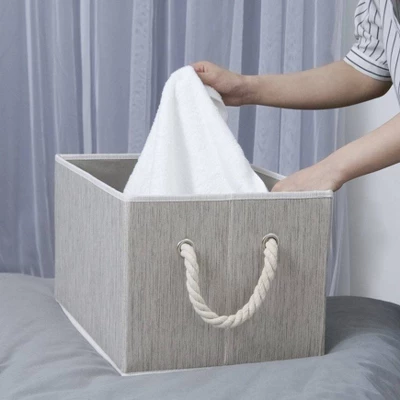 WeThinkStorage 2pk 34L Foldable Organizing Storage Bin With Rope Handle 4 WeThinkStorage 2pk 34L Foldable Organizing Storage Bin With Rope Handle - Image 4