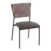 Set Of 2 Braided Tania Faux Leather/Polyester Dining Chairs - LumiSource