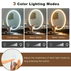 Costway Industrial Vanity Makeup Dressing Table Padded Stool Set 3-Color Lighted Mirror -Cozy Living Deals Store GUEST 2448604a 3b95 43ec 9f2e 9fb2d0548973