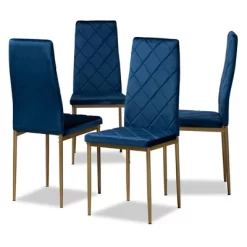 4pc Blaise Velvet Fabric Upholstered And Metal Dining Chair Set - Baxton Studio 19 4pc Blaise Velvet Fabric Upholstered And Metal Dining Chair Set - Baxton Studio -Cozy Living Deals Store GUEST 24667ccc 70ef 4eda 9f2f 5aa0c7f51105