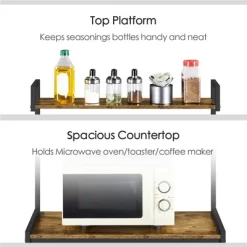 Yaheetech 5-Tier 56" H Baker’s Rack With Wire Basket & Power Outlets, Rustic Brown -Cozy Living Deals Store GUEST 24fa35f6 b5c3 4b82 a08e 1021846196d0