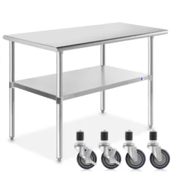 GRIDMANN Stainless Steel Table With 4 Casters (Wheels), NSF Commercial Kitchen Work & Prep Table -Cozy Living Deals Store GUEST 2515b2ef 611b 4917 b08c c423d6e3dead