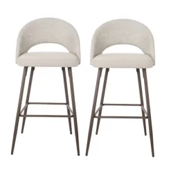 Set Of 2 Leatherette Barstools With Tapered Metal Legs - Glitzhome -Cozy Living Deals Store GUEST 258b2dbd 0078 4599 88a6 f083340f36e7
