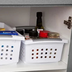 Sterilite Medium Sized Multipurpose Stackable Storage Basket Bin With Flip-Down Rails For Home And Office Organization, White (20 Pack) -Cozy Living Deals Store GUEST 25e054f3 f12f 41f7 aac9 5f68544551b3