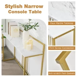 Costway 47'' Console Table Modern Steel Frame Storage Shelf For Entryway Living Room -Cozy Living Deals Store GUEST 260ffe77 17cf 485f 9b49 66df2b69f2a1